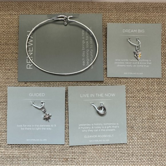 CORE™ Origami Owl 7.25” Polished Silver teardrop bangle with 3 mementos - Picture 2 of 5